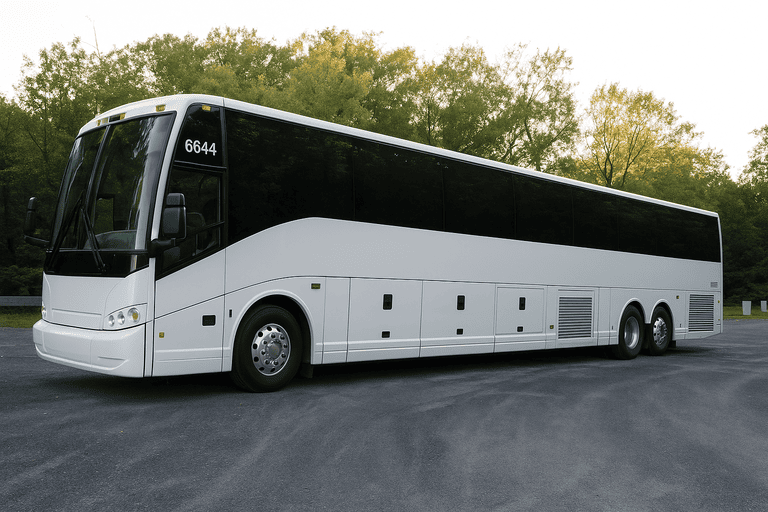 exterior of Bus Rental Company Baytown coach bus