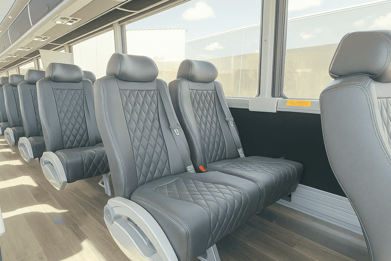 interior of Bus Rental Company Baytown charter bus