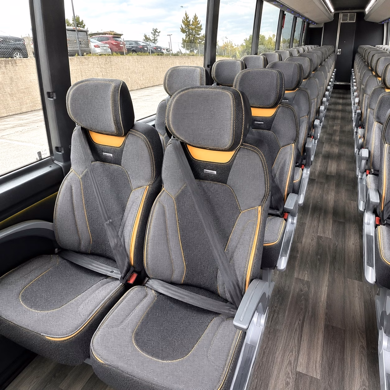 56 passenger charter bus inside